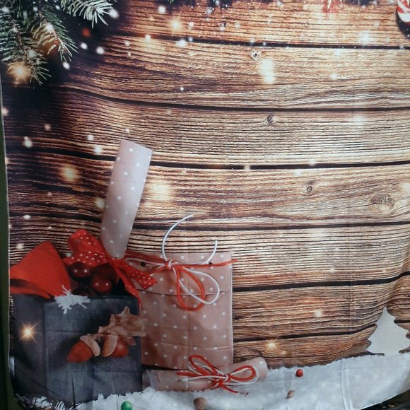 Christmas scene print photo backdrop silk like material 82 inch wide 57 inch H - Picture 4 of 4